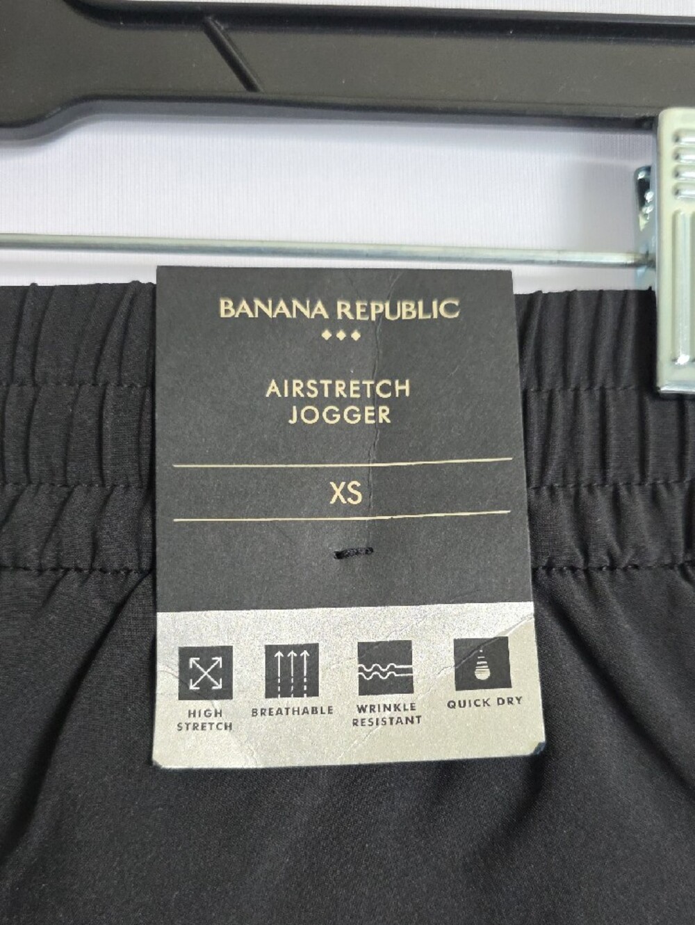 Banana Republic Black Airstretch Jogger XS NEW with Tags - Picture 3 of 9